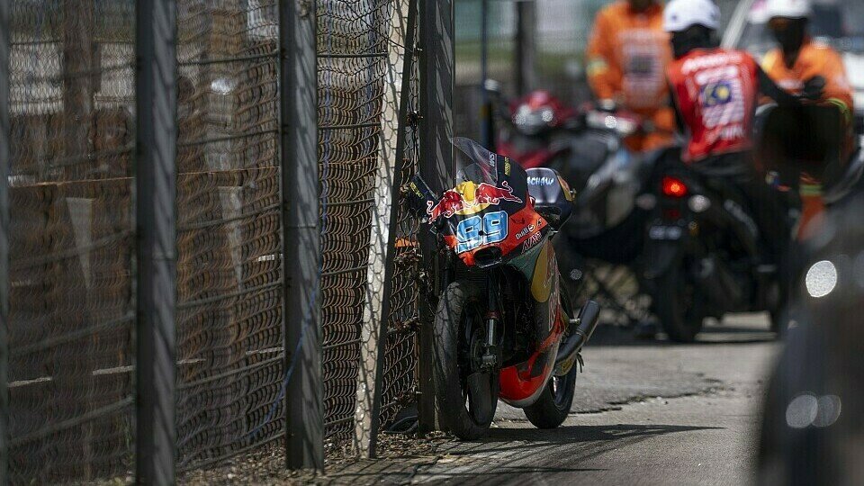 Motorrad von Jose Rueda nach dem Unfall in Malaysia