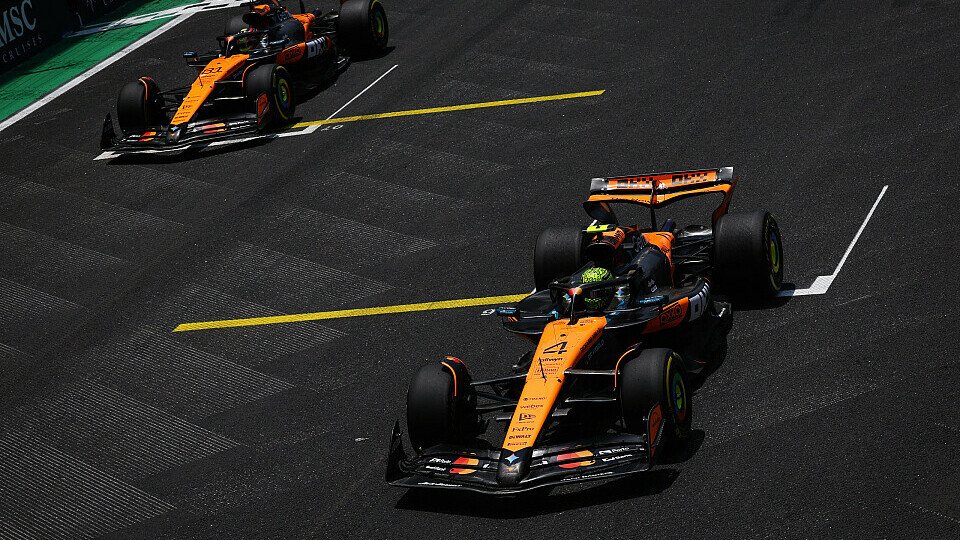 McLaren-Duo Oscar Piastri und Lando Norris auf Start-Ziel