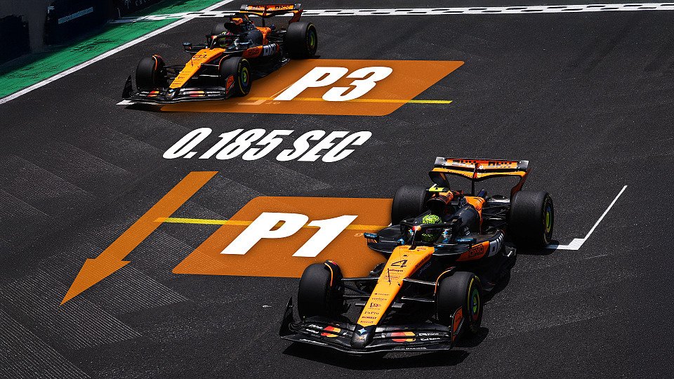 Bildmontage Lando Norris schlägt Oscar Piastri im Sprint Qualifying