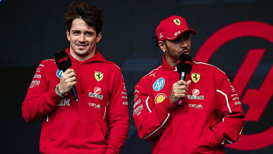 Lewis Hamilton und Charles Leclerc (Ferrari) im Rahmen des Formel-1-GPs in Aserbaidschan (Baku) 2025