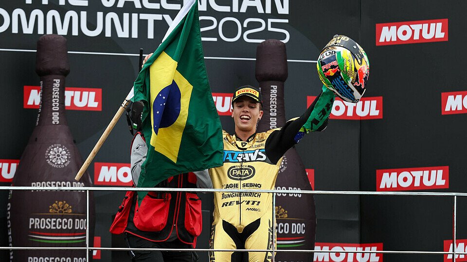 Diogo Moreira feiert den Moto2-Titel