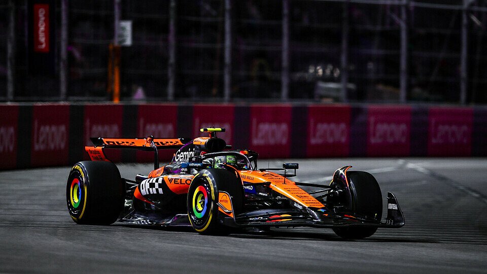 Lando Norris im Training am Freitag bei der Formel 1 in Las Vegas
