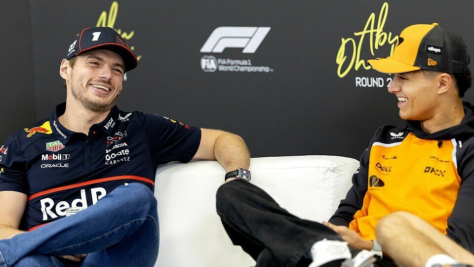 Max Verstappen am Donnerstag in der Pressekonferenz bei der Formel 1 in Abu Dhabi
