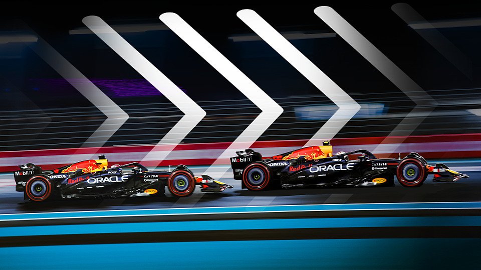 Bildmontage Tsunoda gibt Verstappen Hilfestellung