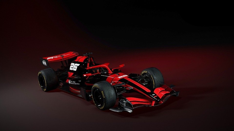 F1-Bolide (Rendering) 2026 seitlich abgebildet