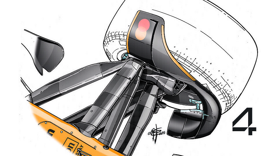 Norris Fahrzeugschwerpunkt ist etwas weiter beim Chassis