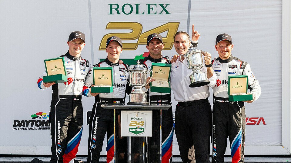 BMW-Fahrer bei den 24 Stunden von Daytona auf dem Podest