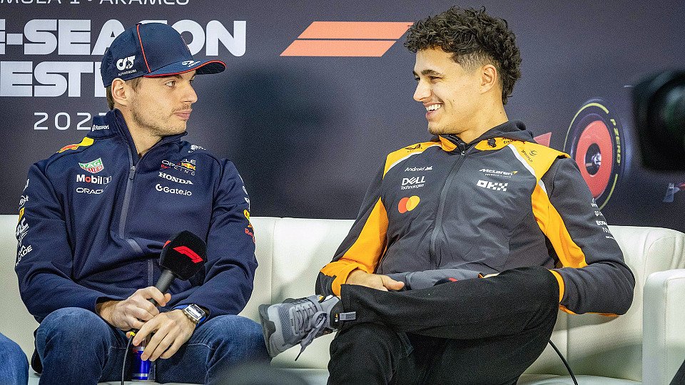 Lando Norris und Max Verstappen in der Pressekonferenz Lando Norris und Max Verstappen in der Pressekonferenz