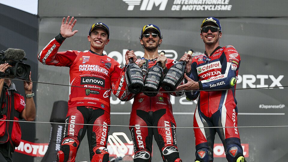 Das MotoGP-Podium im Japan Grand Prix