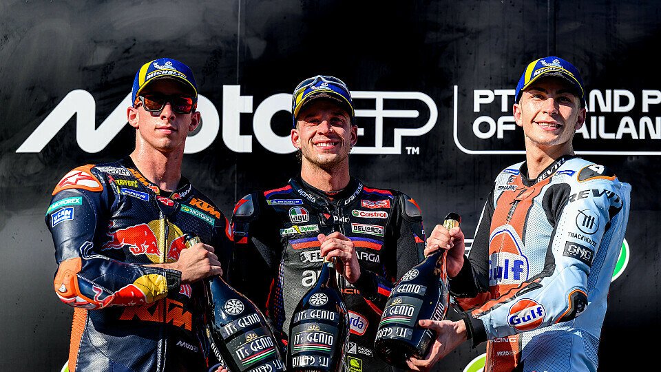 Das MotoGP-Podium des Thailand Grand Prix