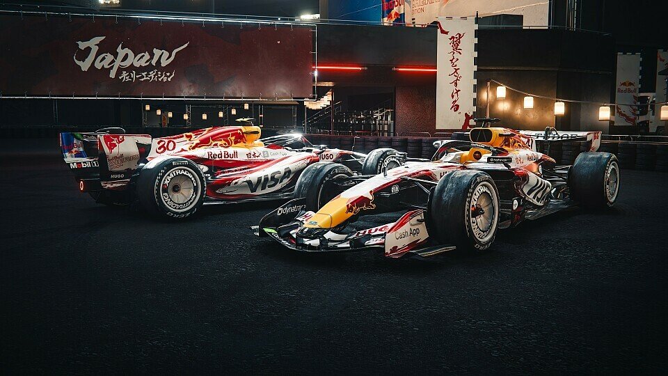 Die Speziallackierung des Racing Bull in Japan.