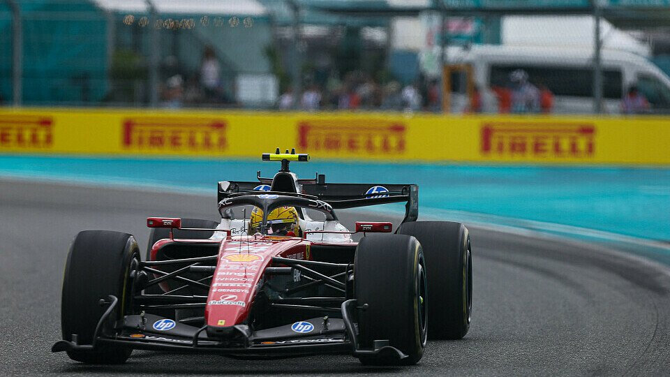 Lewis Hamilton in seinem Ferrari in Miami