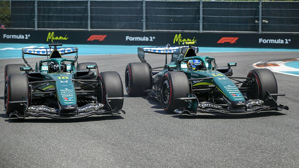 Fernando Alonso und Lance Stroll Auto an Auto