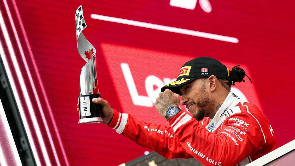 Lewis Hamilton auf dem Podium in Kanada. Lewis Hamilton auf dem Podium in Kanada.