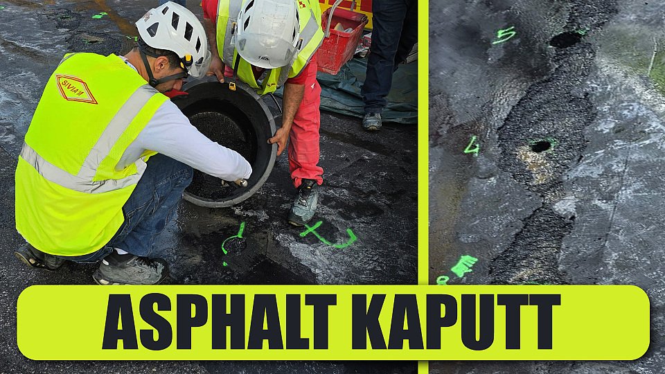 Asphalt schaden beim Monaco GP Asphalt schaden beim Monaco GP