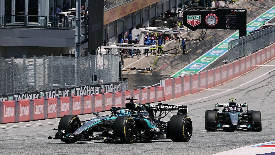 George Russell und Kimi Antonelli am Freitag bei der Formel 1 in Österreich
