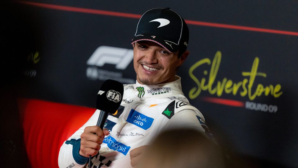Lando Norris in der Pressekonferenz nach dem Sprint in Silverstone Lando Norris in der Pressekonferenz nach dem Sprint in Silverstone