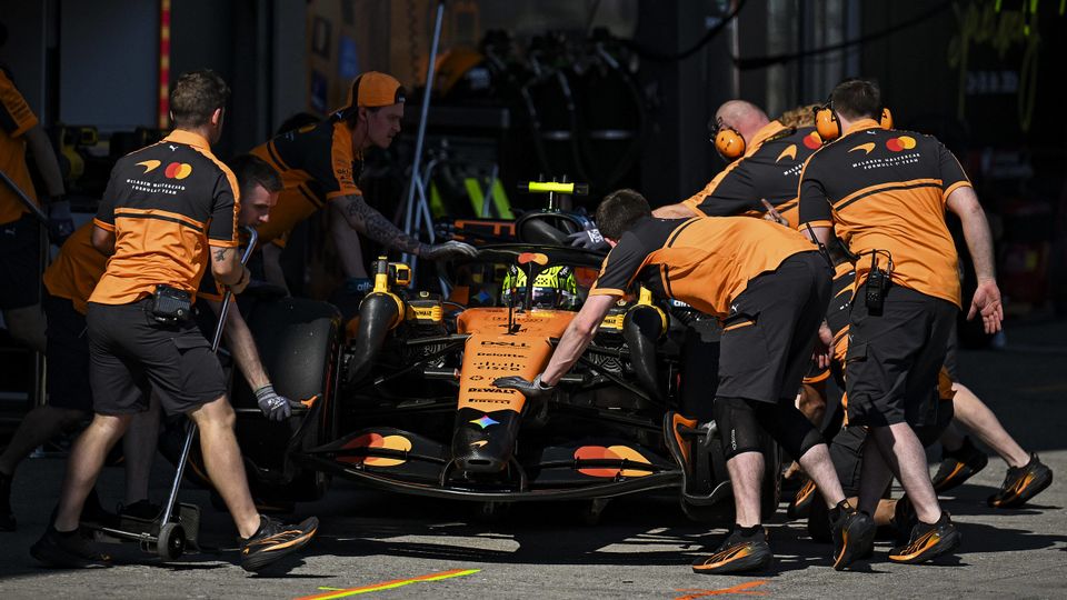 Übungs-Boxenstopp bei Lando Norris in Österreich