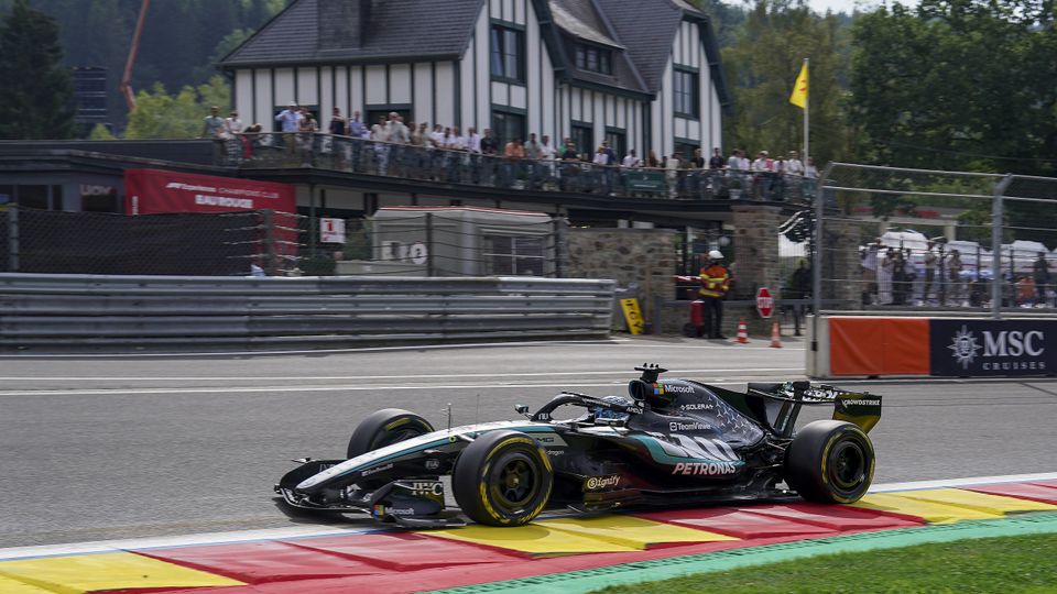 George Russell am Freitag bei der Formel 1 in Belgien George Russell am Freitag bei der Formel 1 in Belgien