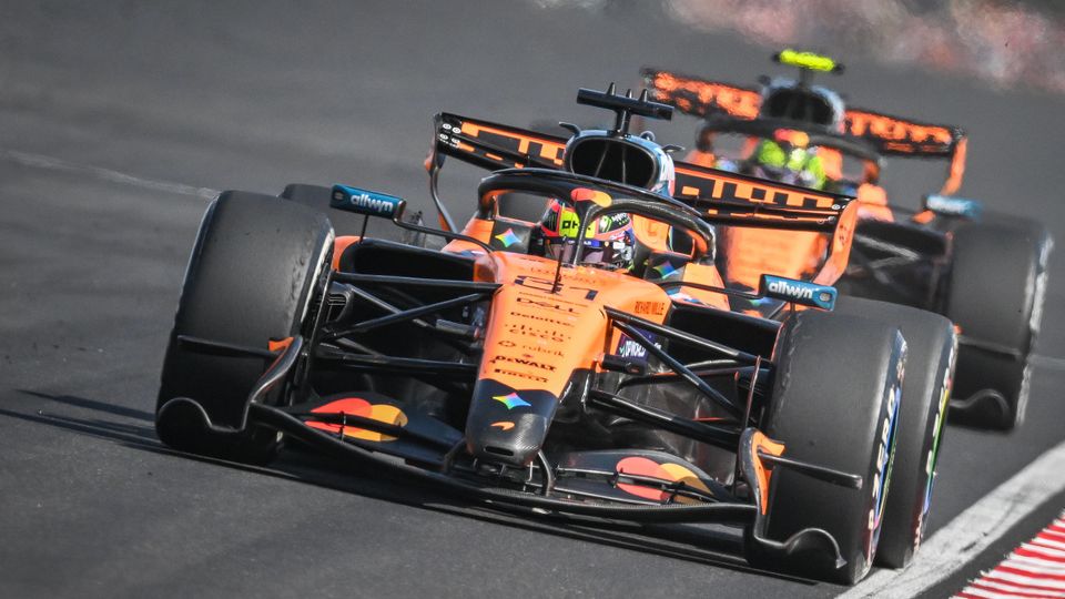 Oscar Piastri vor Lando Norris im Formel-1-Rennen in Ungarn