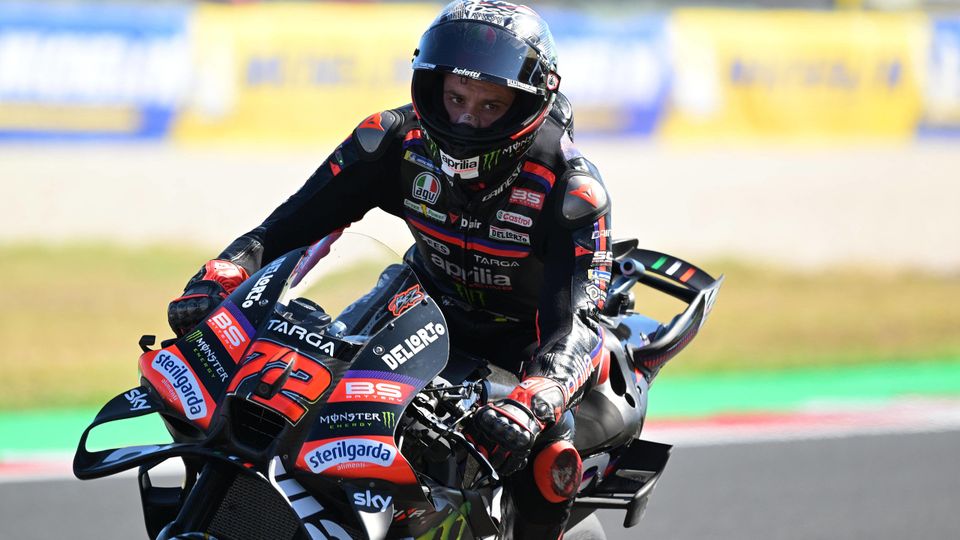 Marco Bezzecchi auf seiner Aprilia bei der MotoGP in Misano.