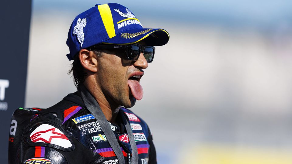 Jorge Martin am MotoGP-Sprintpodium von Misano Jorge Martin am MotoGP-Sprintpodium von Misano