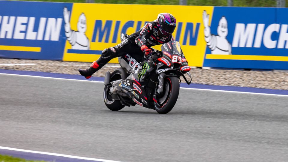 Jorge Martin auf seiner Aprilia im Training der MotoGP in Spielberg. Jorge Martin auf seiner Aprilia im Training der MotoGP in Spielberg.