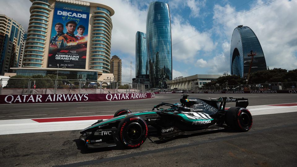 George Russell am Freitag bei der Formel 1 in Baku
George Russell am Freitag bei der Formel 1 in Baku