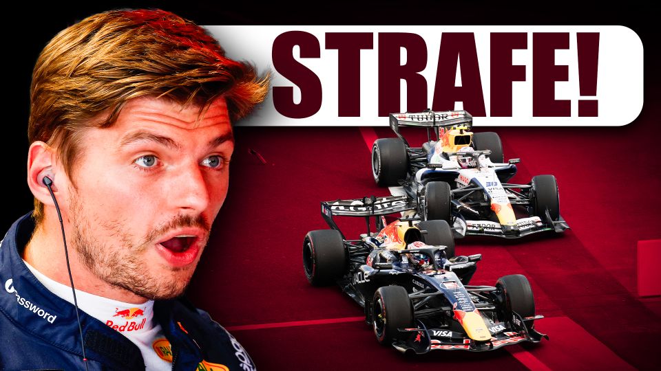 Max Verstappen erhält eine Strafe für seine Kollision mit Liam Lawson Max Verstappen erhält eine Strafe für seine Kollision mit Liam Lawson